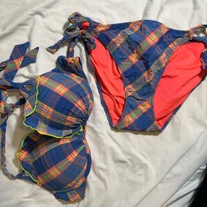 Victoria’s Secret | 34C Pink Blue Green Bikini Set